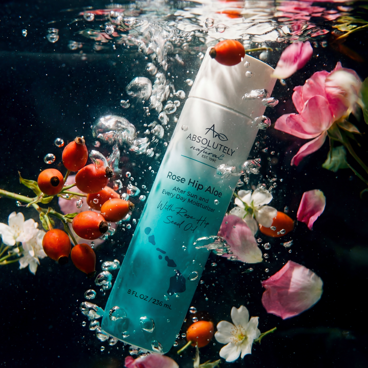 Rose Hip Aloe Lotion for Moisturization underwater