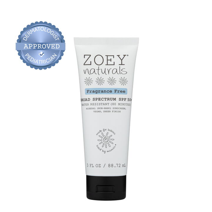 Zoey Naturals SPF 50+ Sheer Finish Mineral Sunscreen 3 oz
